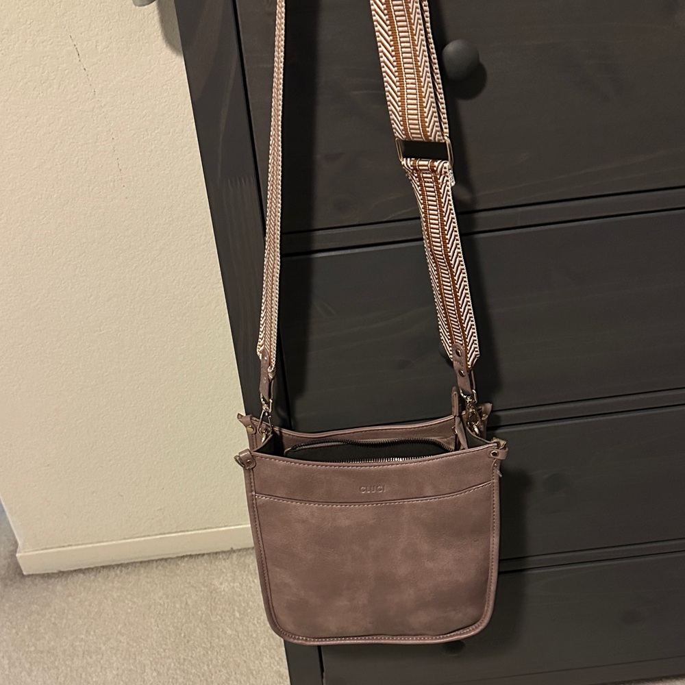 Elegant Taupe Crossbody Bag